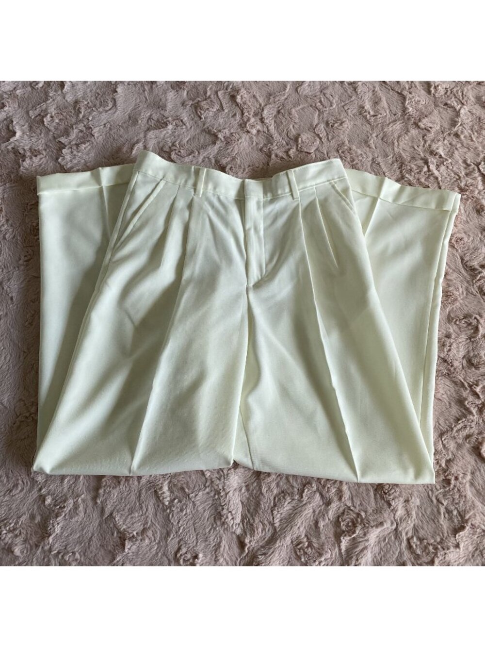 Retro Womens 16 White/Ivory Dress Pants High Rise Slacks